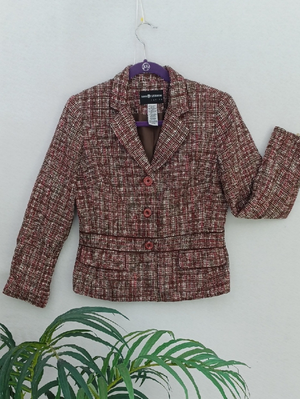 Sag Harbor Petite Women's Tweed Blazer Jacket